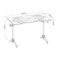 Skrivbord för gaming med RGB LED-lampor NanoRS, svart, stort, max 100 kg, höjd 760 mm, RS163.