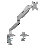 Monitorfäste i aluminium med gasfjäder Ergo Office, dubbelarm, VESA 75x75/100x100, 17'-32' 10 kg silver, ER-447