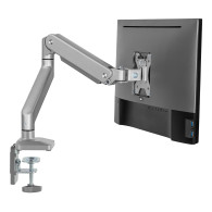 Monitorfäste i aluminium med gasfjäder Ergo Office, dubbelarm, VESA 75x75/100x100, 17'-32' 10 kg silver, ER-447