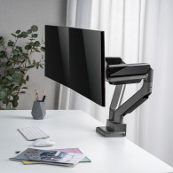 Uchwyt biurkowy na dwa monitory uniwersalny Ergo Office, sprężyna gazowa 17'-35' 15kg, VESA 75x75 / 100x100, ER-446