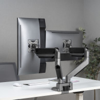 Uchwyt biurkowy na dwa monitory uniwersalny Ergo Office, sprężyna gazowa 17'-35' 15kg, VESA 75x75 / 100x100, ER-446