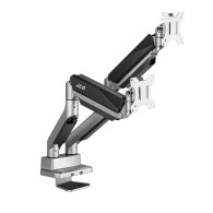 Uchwyt biurkowy na dwa monitory uniwersalny Ergo Office, sprężyna gazowa 17'-35' 15kg, VESA 75x75 / 100x100, ER-446