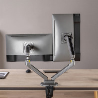 Handtag för två spelmonitorer NanoRS, RGB LED-bakgrundsbelysning, 17-32 tum, max 9 kg, VESA 75x75 / 100x100, RS166.