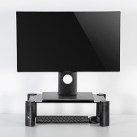 Laptop- / monitorställ Maclean, max 20 kg, härdat glas, (429x269x127mm), MC-934