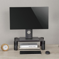 Laptop- / monitorställ Maclean, max 20 kg, härdat glas, (429x269x127mm), MC-934