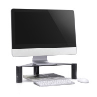 Laptop / monitor hörnstativ Maclean, max. 20 kg, härdat glas, (515x285x127mm), MC-935