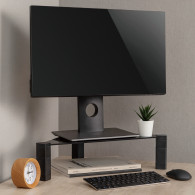 Laptop / monitor hörnstativ Maclean, max. 20 kg, härdat glas, (515x285x127mm), MC-935
