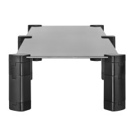 Monitorställ för två skärmar - dubbel Maclean, max 20 kg, härdat glas, (1029x285x127mm), MC-936