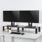 Monitorställ för två skärmar - dubbel Maclean, max 20 kg, härdat glas, (1029x285x127mm), MC-936