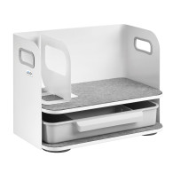 Skrivbordsorganisatör med låda Ergo Office, vit, max 10 kg, ER-440