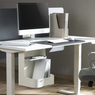 Behållare med underfack / organisatör med hylla för tillbehör Ergo Office, vit, max 5 kg, ER-442.