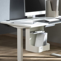 Behållare med underfack / organisatör med hylla för tillbehör Ergo Office, vit, max 5 kg, ER-442.