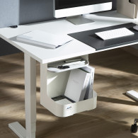 Behållare med underfack / organisatör med hylla för tillbehör Ergo Office, vit, max 5 kg, ER-442.