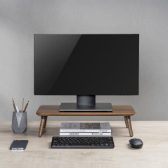 Trämonitor- / laptopställ Maclean, (500x240x120mm), valnötssvart färg, max. 20 kg, MC-930