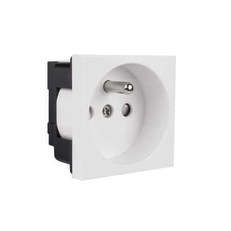 Uttagsdosa av typ E (fransk) från Maclean, passar till glasramar, vit MCE718W.