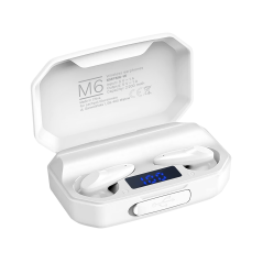 Trådlösa öronsnäckor med powerbank Kruger&Matz M6 - vit färg