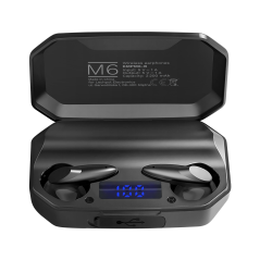 Trådlösa öronsnäckor med powerbank Kruger&Matz M6 - svart färg