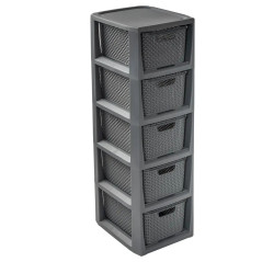 Hylla med 5 korgar BranQ antracit