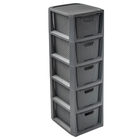 Hylla med 5 korgar BranQ antracit