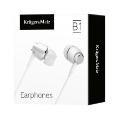 In-ear hörlurar med mikrofon Kruger&Matz B1 vita