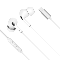 In-ear hörlurar med mikrofon på USB-C Kruger&Matz C1 vita