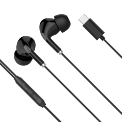 In-ear hörlurar med mikrofon på USB-C Kruger&Matz C1 svarta | HandlaSmidigt.se