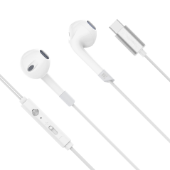In-ear hörlurar med mikrofon på USB-C Kruger&Matz C2 vita