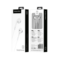 In-ear hörlurar med mikrofon på USB-C Kruger&Matz C2 vita