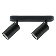 Vägg- och taklampa Maclean, riktbar, aluminium, 2xGU10, 55x100mm, matt svart färg, MCE452 B.