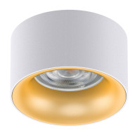 Infällt armatur / Maclean-rör, punktbelysning, rund, aluminium, GU5.3, 70x40mm, vit/guld, MCE457 W/G