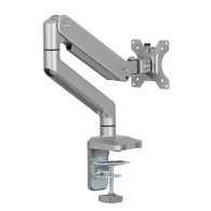 Monitorfäste i aluminium med gasfjäder Ergo Office, dubbelarm, VESA 75x75/100x100, 17'-32' 10 kg silver, ER-447