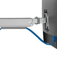 Monitorfäste i aluminium med gasfjäder Ergo Office, dubbelarm, VESA 75x75/100x100, 17'-32' 10 kg silver, ER-447