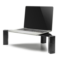 Laptop / monitor hörnstativ Maclean, max. 20 kg, härdat glas, (515x285x127mm), MC-935