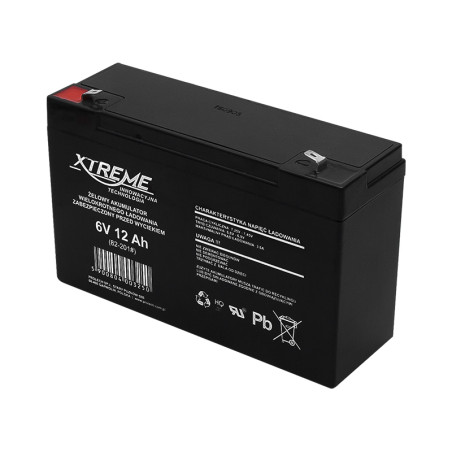 82-201- Gelbatteri 6v 12ah xtreme 151x94x50_4,8 | HandlaSmidigt.se