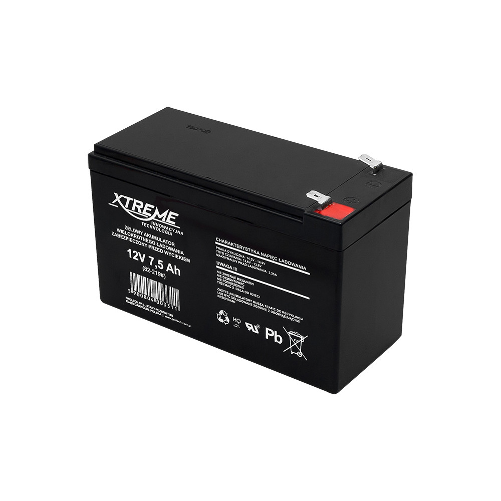 82-219- Gelbatteri 12v 7,5ah xtreme 153x95x67_6,5 82-219- Gelbatteri 12v 7,5ah xtreme 153x95x67_6,5