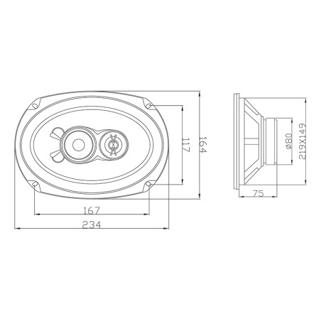 0949- Högtalare blow wh-6916 6x9' 3-vägs bilhögtalare kit