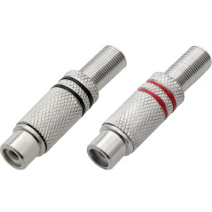 2231- RCA-hona kabel metall (svart-röd)