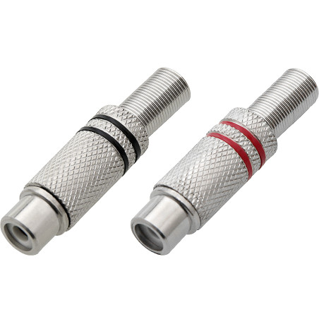 2231- RCA-hona kabel metall (svart-röd)