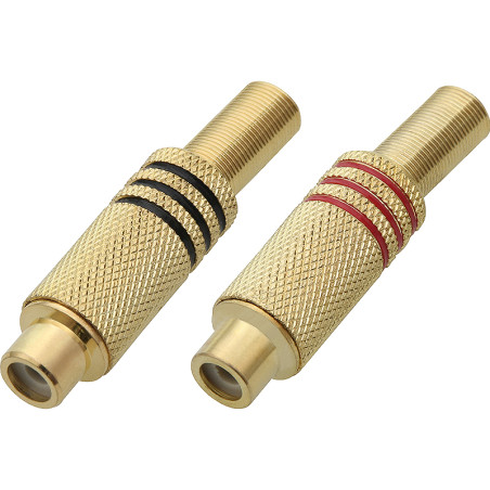 8967- RCA-hona kabel guld stor (svart-röd)