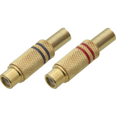 8965 - RCA-hane till guld liten kabel (svart-röd)