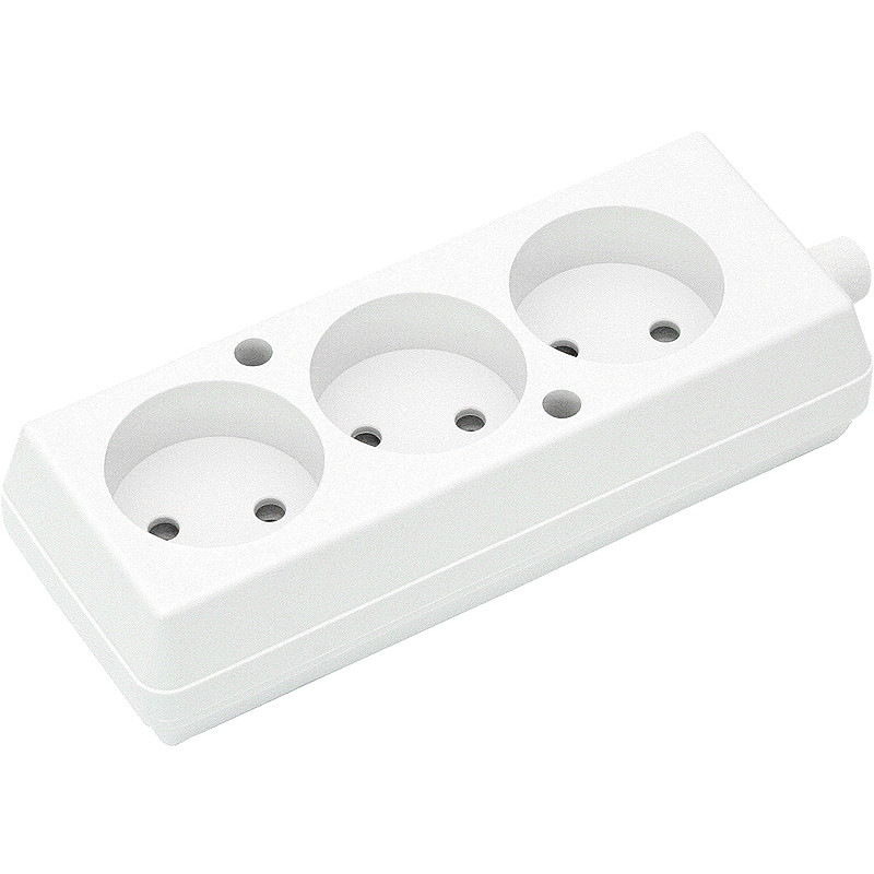 9760- Uttag gn-360/gn-320 3-uttag utan jordning vit