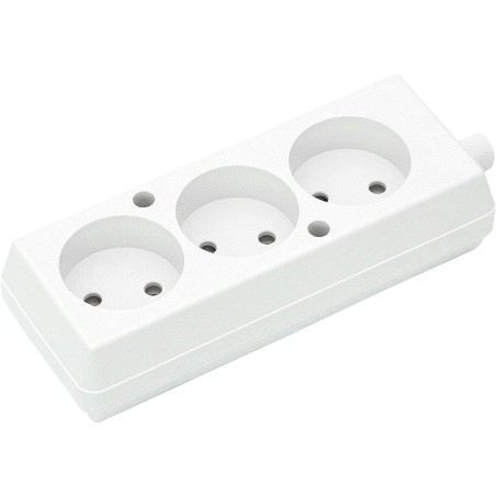 9760- Uttag gn-360/gn-320 3-uttag utan jordning vit