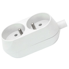 9575 - Dubbeluttag gn-270 med jordning, vitt