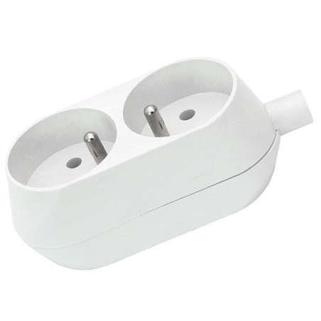 9575 - Dubbeluttag gn-270 med jordning, vitt