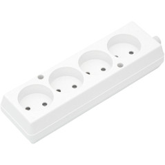 9757-                Uttag gn-460/gn-420 4-uttag utan jordning vit