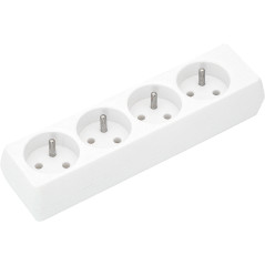 9758-                Uttag gn-470 4-uttag med jordning vit