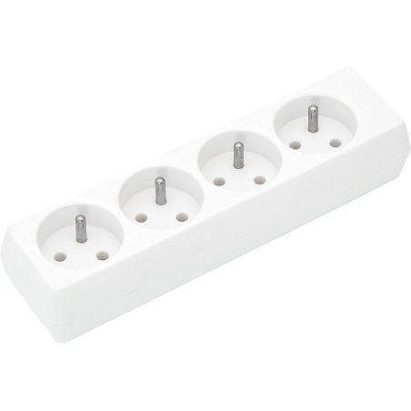 9758-                Uttag gn-470 4-uttag med jordning vit
