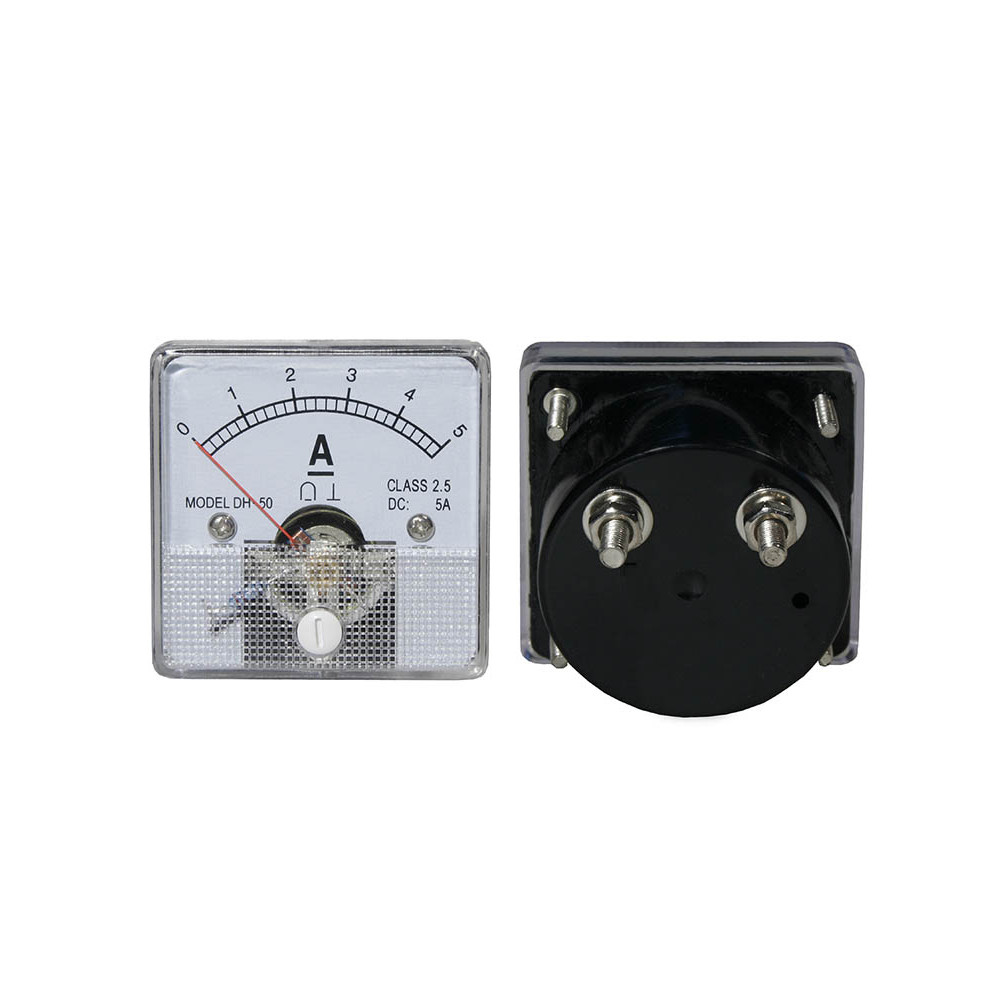 5858 - Analog amperemeter square 5A + side connector 5858 - Analog amperemeter square 5A + side connector