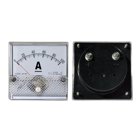 51-211- Analog amperemeter kvadratisk stor 100A utan sidokontakt.