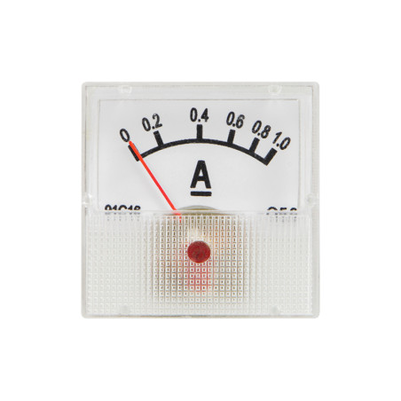 51-501- Analog amperemeter kvadrat mini 1A + sidouttag